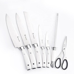 Acrylic Stand White ABS Handle Knife Set of 8PCS