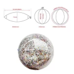 ActEarlier 40cm Transparent Swimming Ball Toys Inflatable Sequins Inside PVC Beach Ball