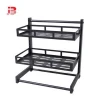 Adjustable height kitchen seasoner storage organizer rack 2 tier standing rack bottle shelf