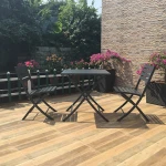 All weather outdoor aluminum folding portable tables and chairs with cushion