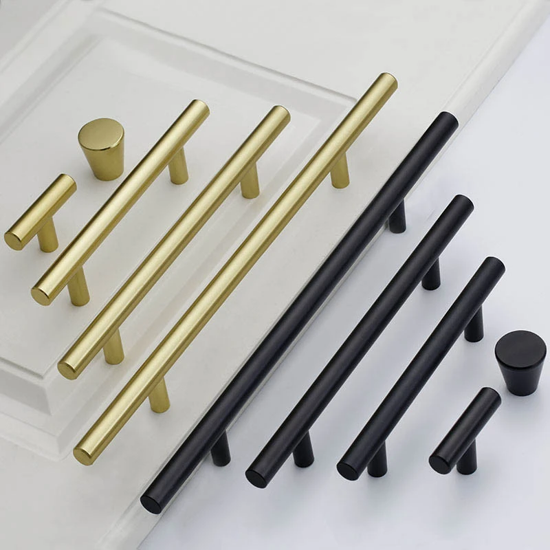 aluminium alloy pulls home furniture hardware kitchen cabinet dresser wardrobe drawer door  brass european t knob pull handle