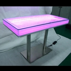 aluminum base aquarium LED lighting acrylic dining tables for restaurants cafe and hotel