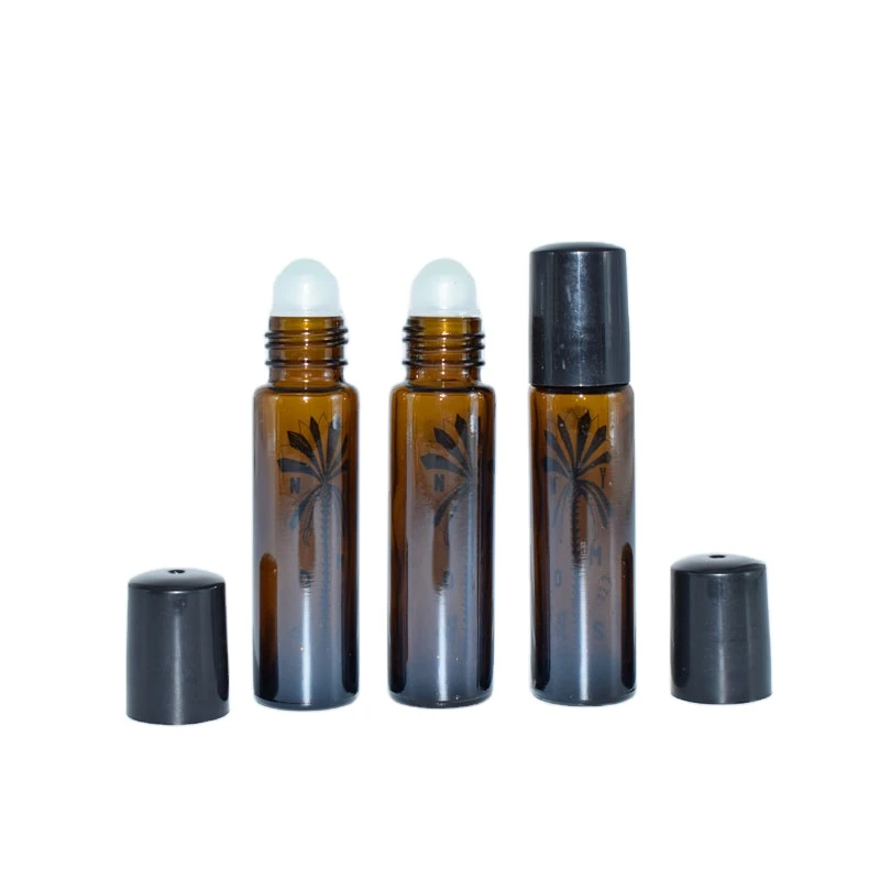 Amber clear black empty glass roller ball perfume bottle 5ml 10ml roll on fragrance bottles
