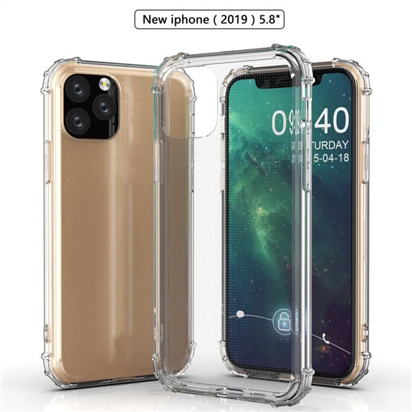 Anti-knock Soft TPU Transparent Clear Mobile Phone Cover Shockproof Soft Cell Phone Case For Iphone 11 Pro Max