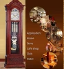 Antique copper pendulum wooden grandfather floor standing clock