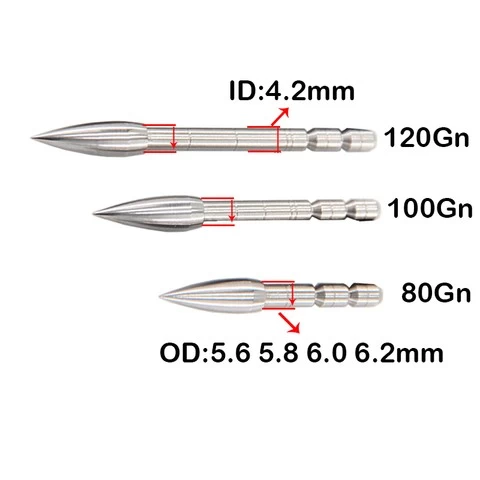 Archery .165"/4.2mm Arrow Tips Points for Shaft Compound Recurve Bow Hunting Targets Youth Adult Practice