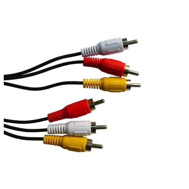 Audio Video 3RCA to 3RCA Male To Male Cable In White Red Yellow Color
