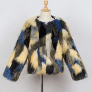 B23364A Children winter warm coat Fashion colour kids imitation fur coat