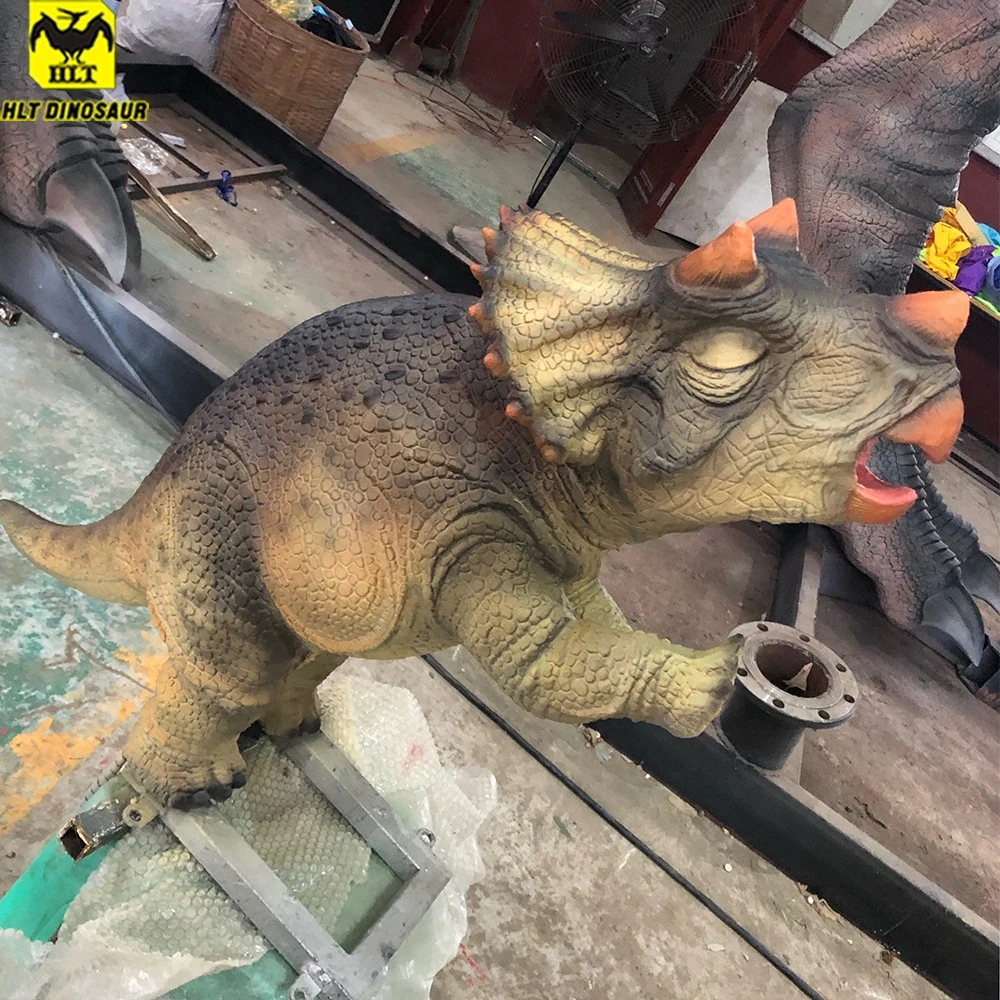 baby dinosaur puppet Triceratops dinosaur zoo robot animatronic life size dinosaur