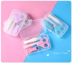 Safety Baby nail clippers four-piece, Baby safety nail clippers, scissors, nail file combination set