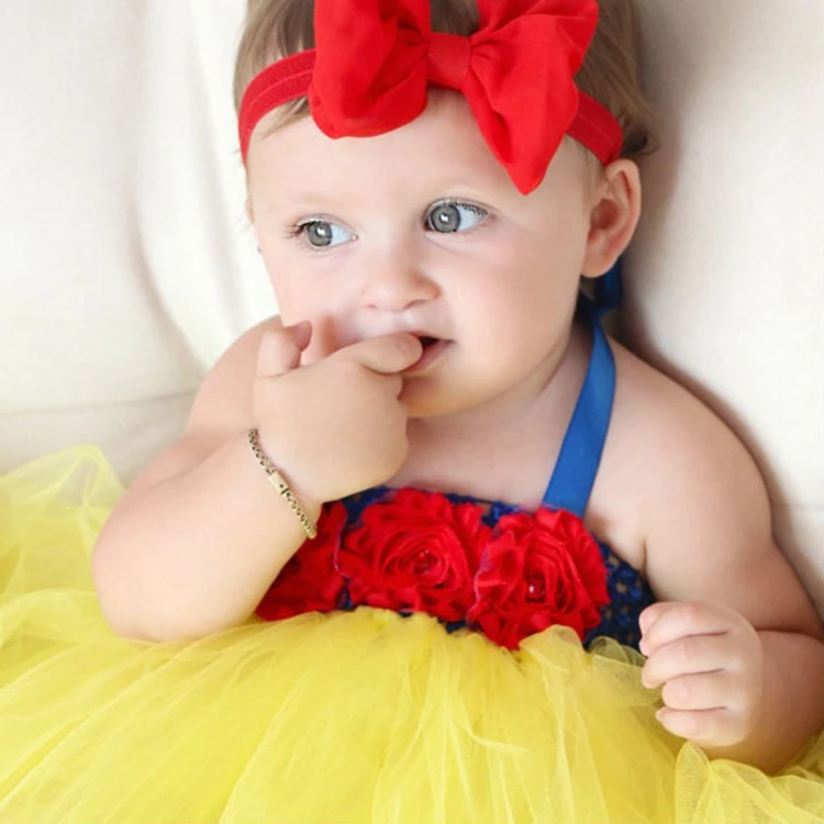 Baby Tutu Dress Toddler Infant Princess Cosplay Snow White Costume 1 Year Birthday Dress Wedding Party Baby Dress