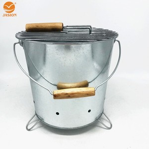 Balcony Commercial Round Metal Galvanized Indoor and Outdoor Portable Charcoal Camping Mini BBQ Grill
