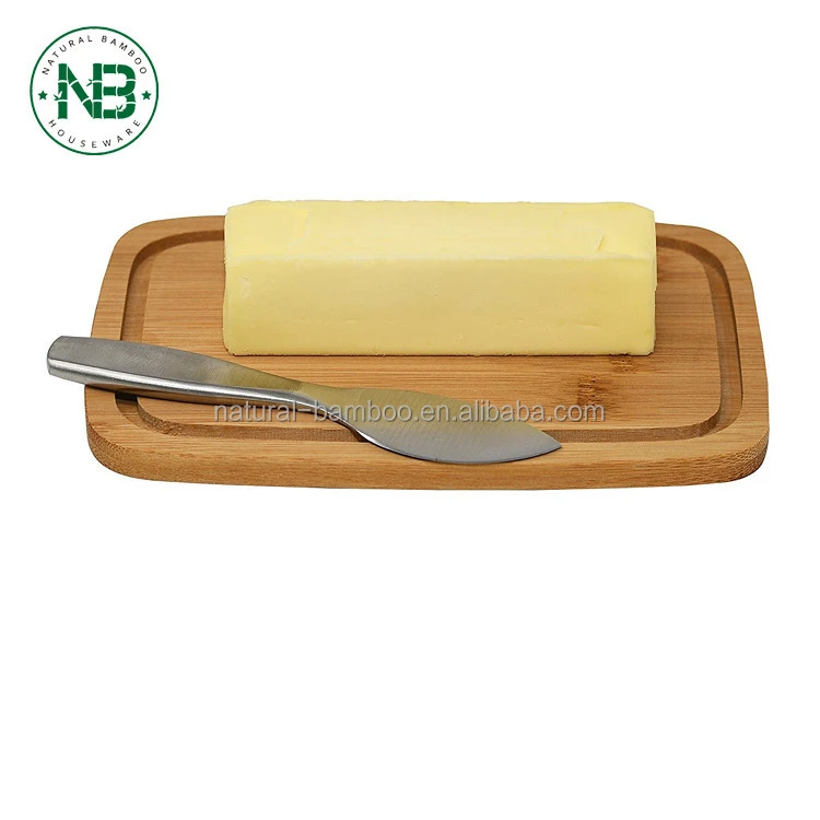 Bamboo Butter Dish, Cutting Board Serving Tray with Clear Acrylic Cover Bamboo Cheese cutting board