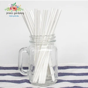 Barware Biodegradable Baby white Paper Straws Pack of 25