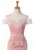 Import BD92 vestido dama de honor Off Shoulder Pink with Ivory Elastic Chiffon Long Bridesmaid Dresses from China
