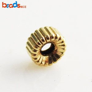 Beadsnice 14K filled Corrugated rondelle bead stoppers 14k gold spacer beads 3-6mm