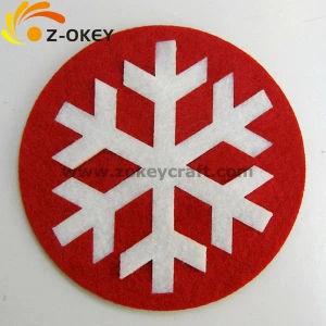best price Hot Sale 2015 new design Christmas felt table coaster table placemat cup pad table decoration pan holder