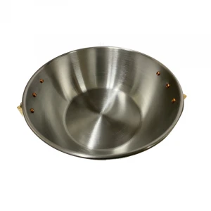 Best quality restaurant cooking stainless steel double gilded handle copper pot