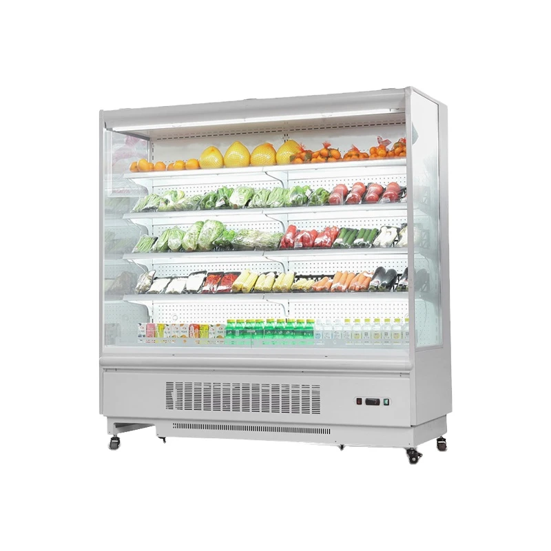 Best selling vegetable fruit display refrigerator open air juice beverage cooler showcase for convenience shop