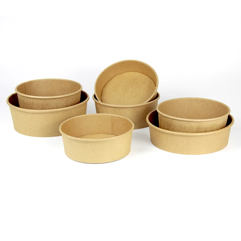 Biodegradable Disposable Paper Salad Bowl Instant Food Paper Bowl With Lid