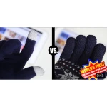 Black Color Match Between Finger Points And Main Body Touch Screen Lamb Wool Glove For Unisex
