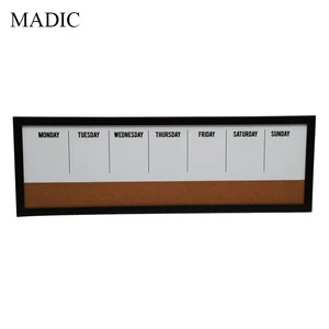 Black Frame Magnetic Weekly Planner Board for Office Functional Pin Boards