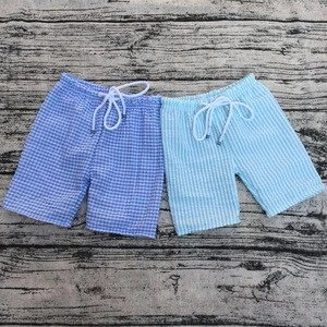 blank boutique Wholesale Toddler Boys Clothes children summer swim Seersucker shorts