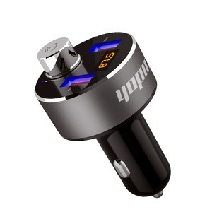 bluetooth car kit fm transmitter mp3 player with led dual usb 4.1A quick car charger voltage display micro sd tf music playing