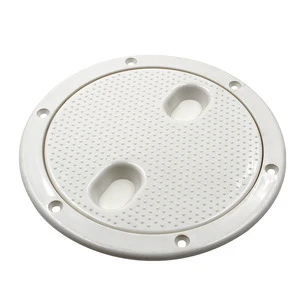 Boat Round Non Slip Inspection Hatch with Detachable Cover White