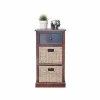Boutique Style Three Drawers Nightstand basket stand Bedside Table