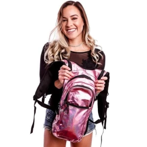 BPA Free Holographic Rave Hydration Pack With 2L Water Capacity Music Festival Outfits Perfect for Hiking & Camping