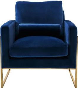 Brass gold metal base living room modern velvet chair