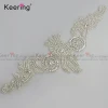 Bridal beaded rhinestone applique patterns  with crystal  for weeding sash gown belt WRA-1005