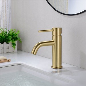 Brushed Gold Bathroom Faucet Deck Mounted Basin Mixer Sink Tap Hot And Cold Water Faucet Painting Tap Basin Accessories