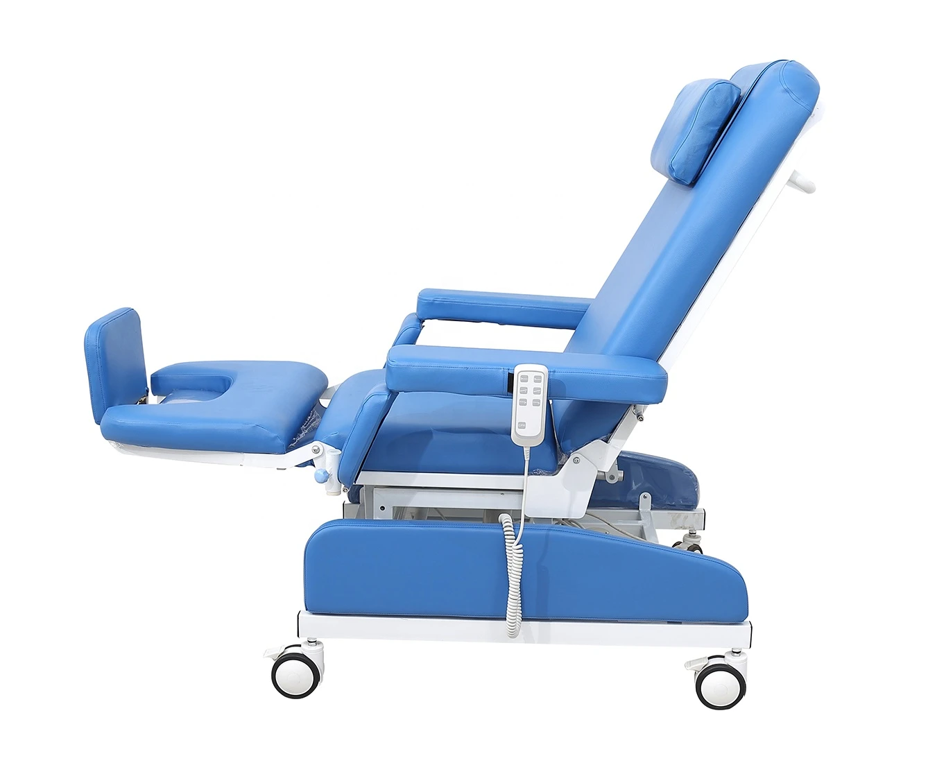 BT-DY015  With Standard blue  Viny Upholstery Motor control Electric Dialysis Chair with optional IV Pole