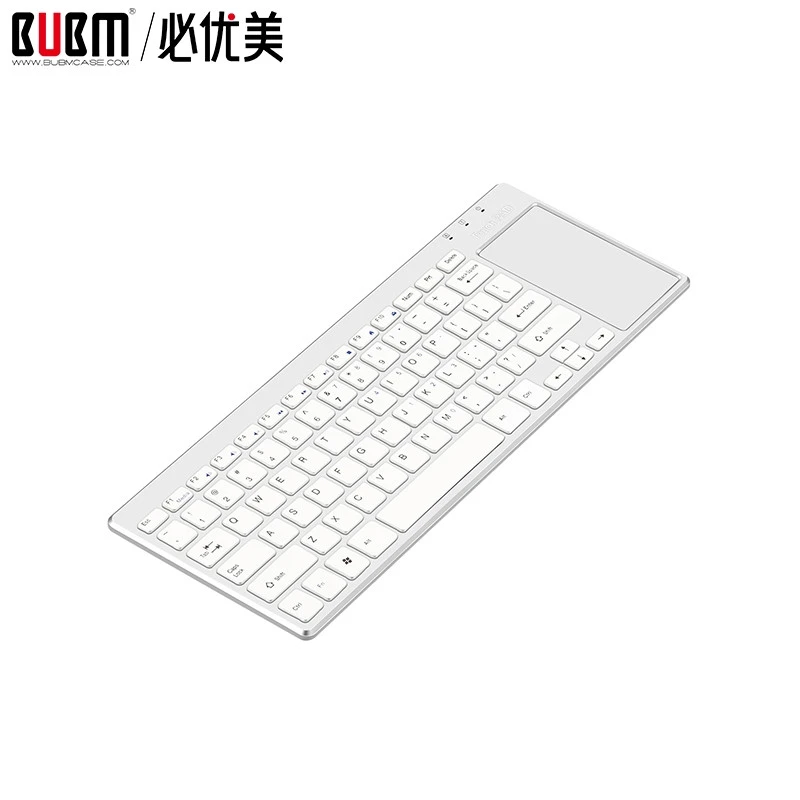 BUBM wholesale White Slim Multimedia Wireless Notebook Computer Keyboard with Touchpad