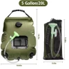 Camping Shower Bag Portable Shower for Camping Heating Solar Shower Bag 5 Gallons