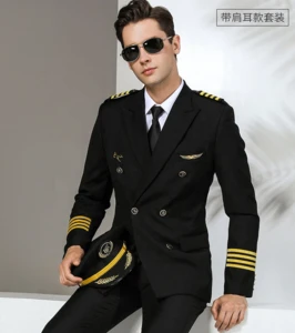 Captain&#39;s uniform customized high quality airline flight suit pilot
