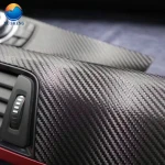 Car Sticker Air Bubble Free Black Color TPH Self Adhesive Film 3D Carbon Fiber Vinyl