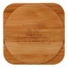 CE FCC ROHS Square Shape Ultra Thin Fast Qi Bamboo Wood Wireless Charger