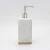 Import Ceramic bamboo marble effect bathroom 5 pcs set lotion dispenser tumbler toothbrush holder soap dish toilet brush holder from China