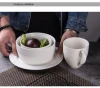 Ceramic dinnerware sets with coffee tea mug soup bowl salad bowl steak white plate