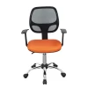 Cheap computer with wheels Swivel Mid Back Metal Mesh Chair with Arms - Ergonomic Computer/Office Chair