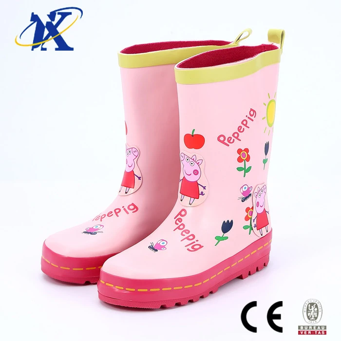 cheap printed kids anti-slip rubber rain boots for kids wholesale