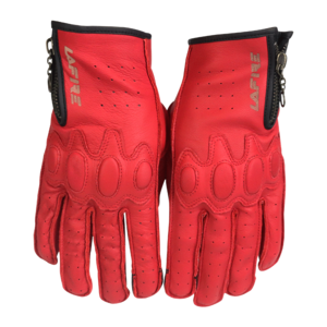 Cheap Winter Off-Road Breathable Genuine Leather Hot Red Cool Motorbike Gloves