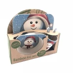 Children Dinner Set Kids Bamboo Powder Tableware Dinnerware, Cute Design Baby Dinnerware Set