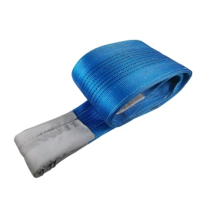 China Factory cost 2Ply polyester  Slings webbing Eye & Eye flat lifting webbing with 7:1 blue color 8T