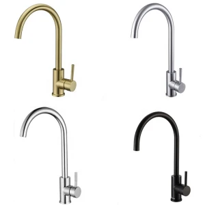 China Factory Hot Selling Hot Cold Water Single Handle  SUS304 Stainless Steel Kitchen Sink Faucets Taps