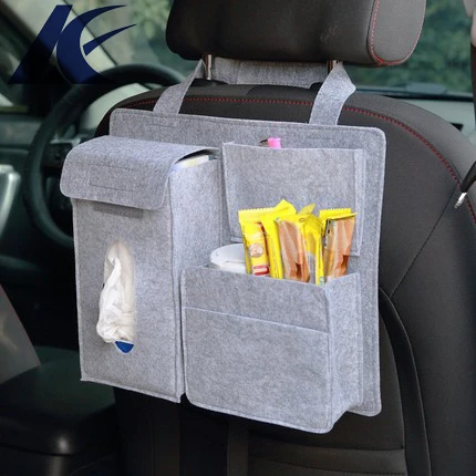 China professional manufacture functional felt car seat back storage organizer bag