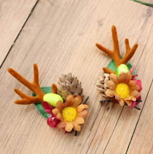 Christmas antler hairpin hair accessory small daisy berry hairpin